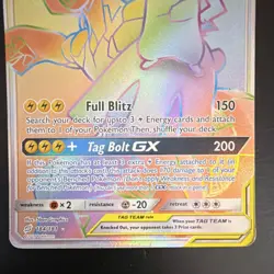 Pokemon TCG Pikachu & Zekrom GX #184/181 SM-Team Up Secret Rare Full Art Holo - Image 3