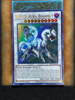 Yugioh White Aura Bihamut LED7-EN056 Ultra Rare 1st Ed LP - Image 1