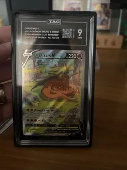 2022 POKEMON SWORD & SHIELD BLACK STAR PROMO SWSH260 CHARIZARD V ALT ART TAG 9 - Image 1
