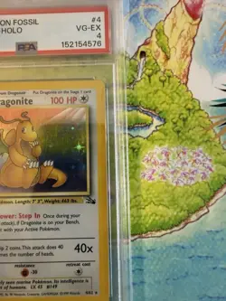 Pokemon Dragonite Fossil Holo Rare 4/62 1999 PSA 4 Unlimited English - Image 3