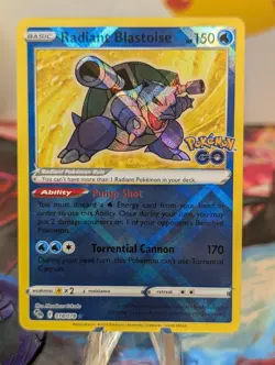 Radiant Blastoise 018/078 Pokemon GO Holo - Image 1