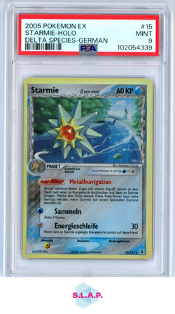 STARMIE-HOLO DELTA SPECIES-GERMAN POKEMON EX DELTA SPECIES 2005 15 PSA 9 - Image 1