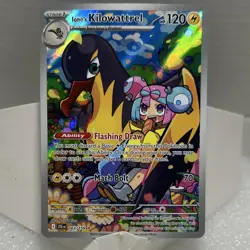Pokemon Iono's Kilowattrel Full Art Illustration Rare Holo 163/159 SV09 120 HP - Image 1
