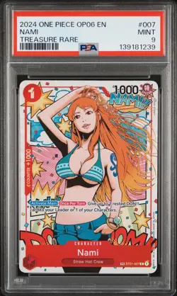 2024 ONE PIECE OP06-WINGS OF THE CAPTAIN TREASURE RARE #007 NAMI PSA 9 - Image 1