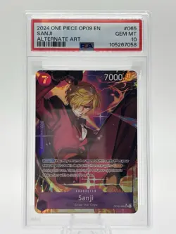 One Piece 2024 OP09-EMPERSORS in the New World Alternate Art #065 Sanji Psa 10 - Image 1