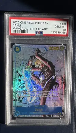 One Piece Sanji OP06-119Premium Booster Manga Alt ArtFoil Secret Rare PSA 10 - Image 1