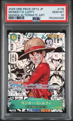 2025 ONE PIECE JAPANESE OP13-CARRYING ON HIS WILL #118 MONKEY D. LUFFY PSA 10 - Image 1