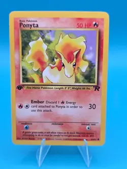 Ponyta 1st Edition 64/82 Team Rocket MP - Pokemon TCG Card Common - Image 1