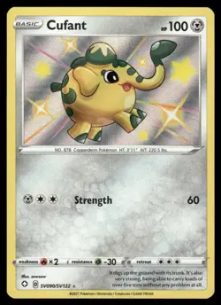 Pokemon Cards Cufant SV090/SV122 Shining Fates Shiny Vault Shiny Rare NM - Image 1