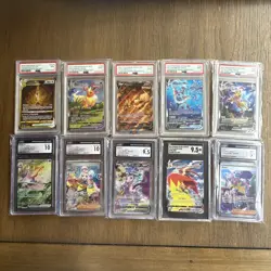 10 Pokemon Slab Graded Card Lot Evolving Skies, Fusion Strike, SS, CZ, PAF, PAE - Image 1