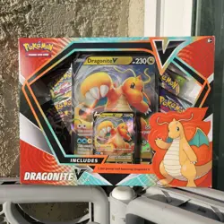 Pokemon TCG Dragonite V Box. New. 2 Foil Cards. 4 Booster Packs. Factory Sealed - Image 1