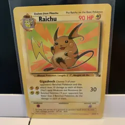 Raichu 29/62 Fossil Non-Holo Vintage Stage1 Pokemon Card Near Mint - Image 1