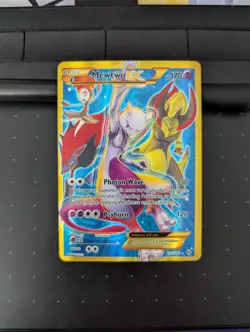 Pokemon Mewtwo EX Full Art Secret Holo Rare Card 163/162 XY Breakthrough NM - Image 1