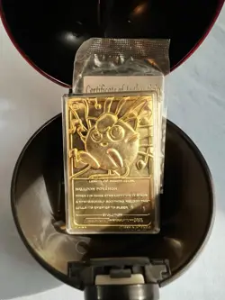 Pokemon Jigglypuff 23K Gold Plated Trading Card 1999 Burger King COA Pokeball - Image 3