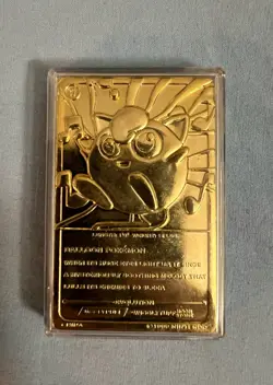 Pokemon Jigglypuff 23K Gold Plated Trading Card 1999 Burger King COA Pokeball - Image 5