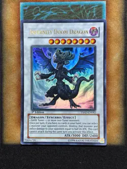 Yugioh Infernity Doom Dragon TSHD-EN042 Ultra Rare 1st Ed MP - Image 1