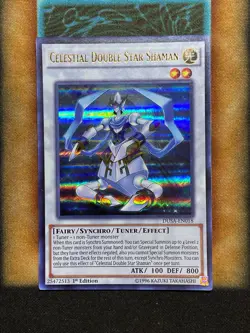 Yugioh Celestial Double Star Shaman DUSA-EN018 Ultra Rare 1st Ed LP - Image 1
