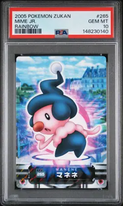 PSA 10 2026CERT/POP5 MIME JR. RAINBOW PRISM 2005 CARDDASS POKEMON ZUKAN CARD 265 - Image 1