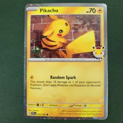 FART WHOLE SWIRL 🌀💫 NM Pikachu 051/162 30th Anniversary Stamped Pokemon Card - Image 3