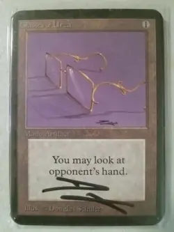 Lightly Played MTG Alpha Glasses of Urza Signed Card - Douglas Shuler - Image 1