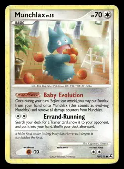 Pokemon Card Rising Rivals Munchlax 70/111 Common - Image 1