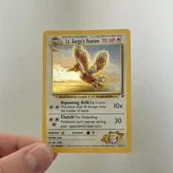 Pokemon Lt. Surge's Fearow Holo Rare Gym Heroes English 70 HP 007/132 Card - Image 1
