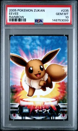 PSA 10 2026 CERT/POP 8 EEVEE RAINBOW PRISM 2005 CARDDASS POKEMON ZUKAN CARD #235 - Image 1