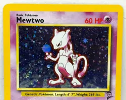 1999 Pokemon TCG Mewtwo 10/130 Base Set 2 Unlimited Edition Holo Rare Card USED - Image 3
