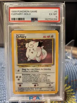 1999 POKEMON GAME #5 CLEFAIRY-HOLO PSA 6 - Image 1