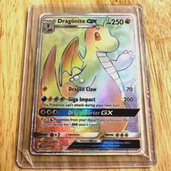 Dragonite GX Rainbow Rare SM156 Black Star Promo 2018 Holo Pokemon Card TCG - Image 1