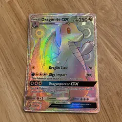 Dragonite GX Rainbow Rare SM156 Black Star Promo 2018 Holo Pokemon Card TCG - Image 3