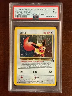 2000 Pokemon Eevee Holo BLACK STAR Promo Pokemon League #11 PSA7 # 68566545 - Image 1