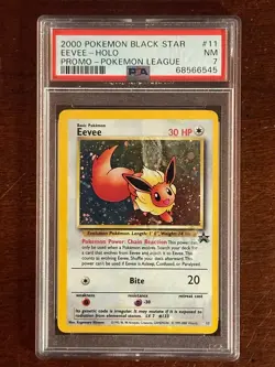 2000 Pokemon Eevee Holo BLACK STAR Promo Pokemon League #11 PSA7 # 68566545 - Image 2