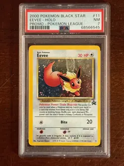 2000 Pokemon Eevee Holo BLACK STAR Promo Pokemon League #11 PSA7 # 68566545 - Image 3
