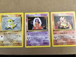 French 1st Edition Pokemon Base Set Lot x3 Magmar Jynx Sandshrew Vintage WOTC 19 - Image 1