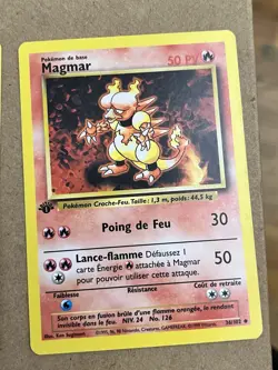 French 1st Edition Pokemon Base Set Lot x3 Magmar Jynx Sandshrew Vintage WOTC 19 - Image 4