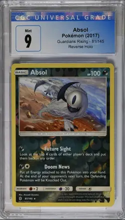 Pokemon Absol Guardians Rising 81/145 Reverse Holo Rare CGC 9 English 2017 - Image 1