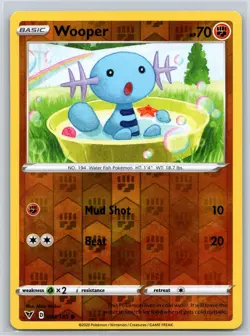 Wooper 083/185 C Vivid Voltage Reverse Holo NM Pokemon - Image 1