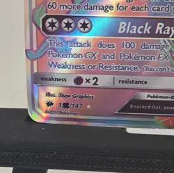 Pokemon TCG Necrozma GX 134/147 Burning Shadows Full Art Holo Ultra Rare - Image 2