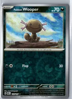 PALDEAN WOOPER 127/197 COMMON OBSIDIAN FLAMES POKEMON REVERSE HOLO LP - Image 1