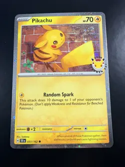 Pokemon Pikachu 051/162 Promo Stamped 2026 Pokemon Day Awesome TAIL SWIRL! - Image 1