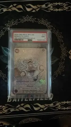 Namco Monkey D. Luffy A Fist of Divine Speed Secret Rare Foil OP05-119 PSA 9 - Image 1