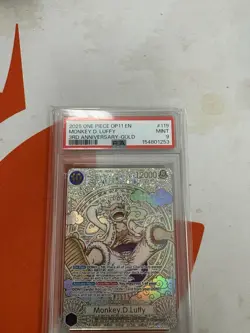 Namco Monkey D. Luffy A Fist of Divine Speed Secret Rare Foil OP05-119 PSA 9 - Image 2