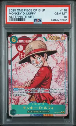 2025 ONE PIECE JAPANESE OP13-CARRYING ON HIS WILL #118 MONKEY D. LUFFY PSA 10 - Image 1