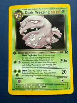 Dark Weezing 1st Edition Holo Rare Near Mint/LP | 14/82 Team Rocket Pokemon Card - Image 4
