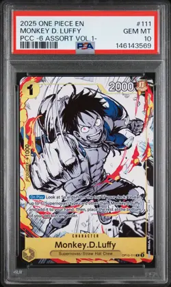 2025 ONE PIECE OP10-111 PREMIUM CARD COLLECTION VOL 1 MONKEY D LUFFY PSA 10 - Image 1
