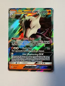 Alolan Marowak GX Black Star Promo Rare Holo Card SM187 Pokemon TCG Sun & Moon - Image 1
