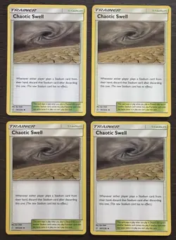 Chaotic Swell 187 Sun Moon Cosmic Eclipse 2019 Pokemon Cards Playset Play Set X4 - Image 1