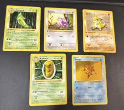 X5 WOTC Pokemon VTG TCG 1st Edition Base Set LP/NM Card Lot - Image 1