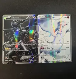 Pokemon TCG Reshiram 113/114 Zekrom 114/114 Black and White Holo Card FullArt MP - Image 1